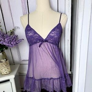 In bloom  babydoll lace purple top Y2K/fairy S